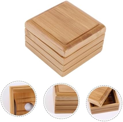 HOOTNEE Rustic Bamboo Soap Dish Handmade Wood Holder