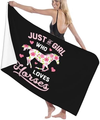 FXOMARLIN Just A Girl Who Loves Horses Beach Towel 32x52