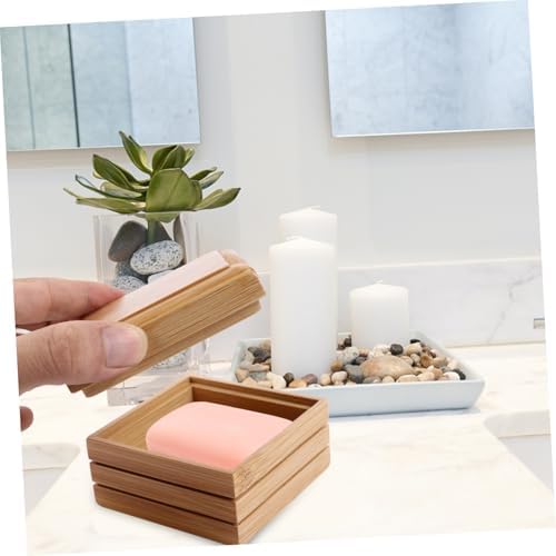Alipis Wood Soap Dish with Drainage and Lid