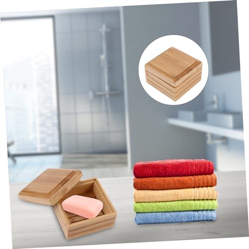 FONDOTIN Bath Shower Soap Box Wooden Holder