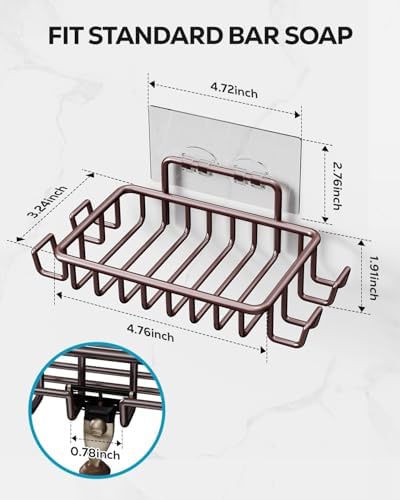 Nieifi Stainless Steel Soap Dish with 4 Hooks