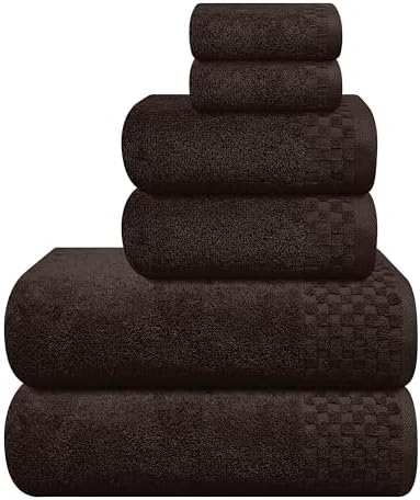 MyOwn Premium Cotton 6 Pack Towel Set - Chocolate Brown