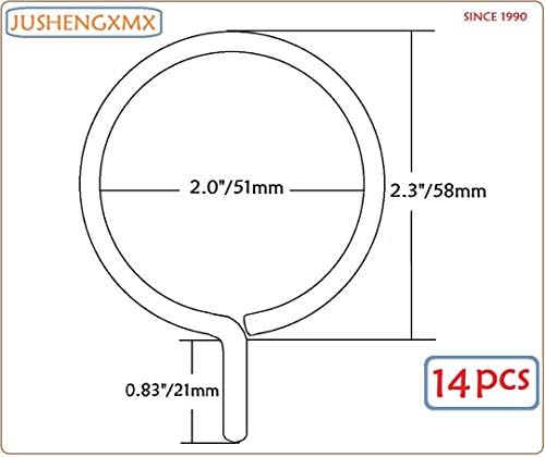 JushengXMX Curtain Rings - 23 Black Metal Set of 14