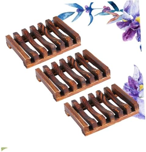 Cabilock Wooden Soap Holder Anti-Slip Bath Rack