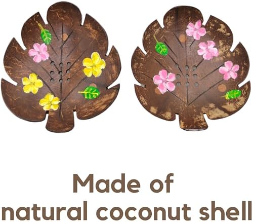 Coconut Shell Soap Dish Leaf Design 2 PCS