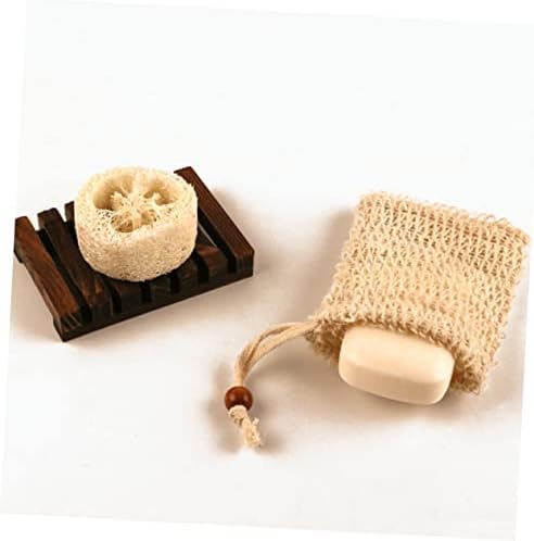 FONDOTIN Linen Bubble Making Soap Bag with Wooden Holder
