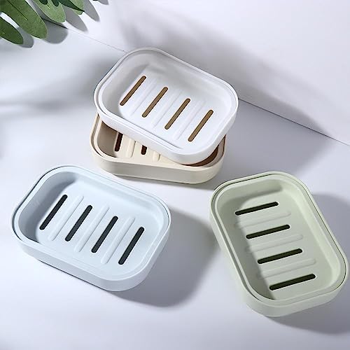 Portable Double Layer Soap Dish with Slots - PP Material