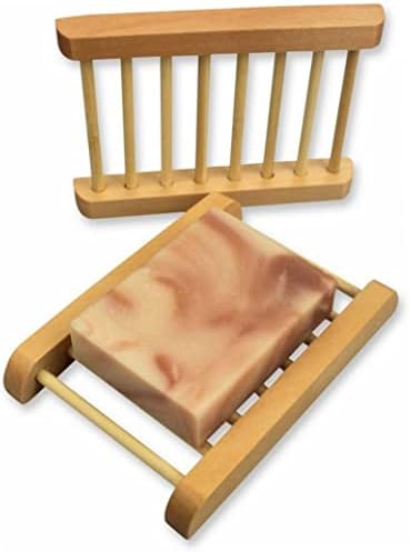 2 Natural Wooden Bamboo Soap Bar Dish Tray Holder