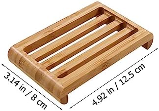 2pcs Natural Wood Soap Dish for Kitchen Sink and Travel Shower