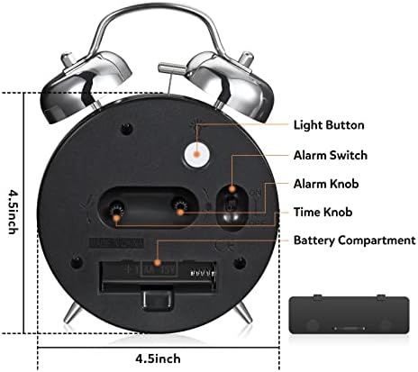 Cadmos Extra Loud Alarm Clock for Heavy Sleepers