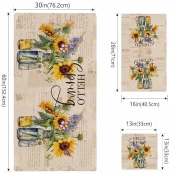 ZOE GARDEN Sunflower Lavender Bathroom Towel Set 3pc