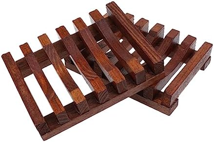 Beatifufu Classic Wooden Soap Dish Set 2 Pieces