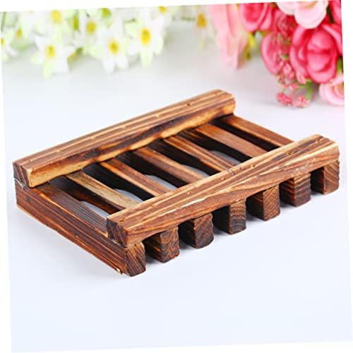 Luxshiny 4-Piece Bamboo Soap Holder Set