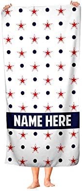 Extra Large Personalized Stars with Dots Towel for Kids and Adults 1