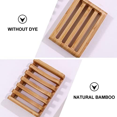 Healifty Bamboo Soap Dish Set 2pcs