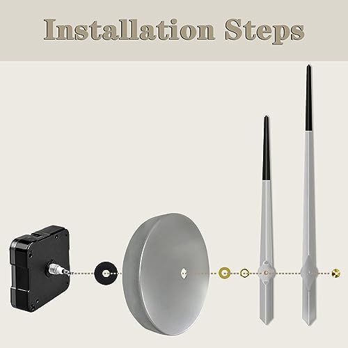 VANGOLD 3D Wall Clock Hands DIY Set with Mechanism and Sticker