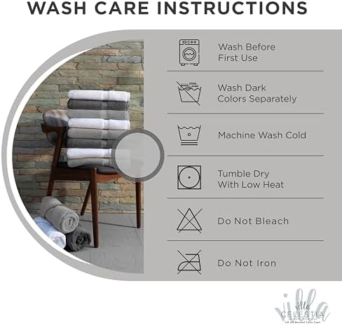 Villa Celestia 100 Cotton 12-Piece Bath Towel Set - White