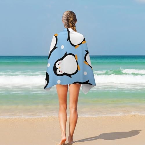 ERHN Blue Dot Cute Penguin Beach Towel 130x80cm