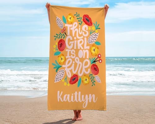 Personalized Sport Boy Beach Towel with Custom Logo and Name
