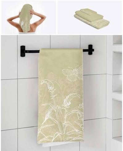 ZOE GARDEN Ivory Yellow Floral Towel Set 3-PC