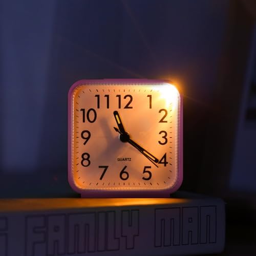 AMIR Silent Analog Alarm Clock with Snooze and Light