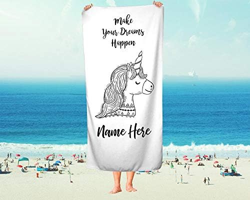 Personalized Unicorn Dreams Extra Large Towel for Kids