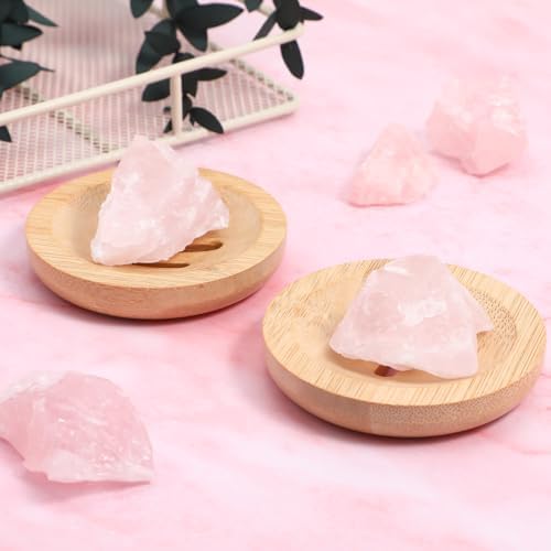 TOPBATHY Bamboo Soap Dish 2pcs Round Bath Holder