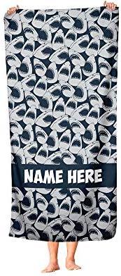 Personalized Colorful Ocean Shark Towel for Kids