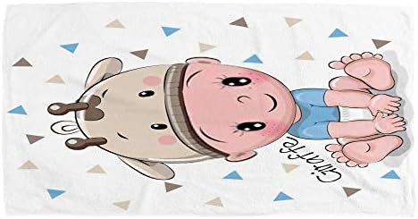 Hapuxt Giraffe Pattern Bath Towel 30x15inch Lightweight Quick-Dry