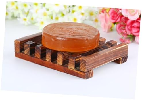 IMIKEYA 4PC Carbonized Soap Dish Holder for Kitchen Bathroom