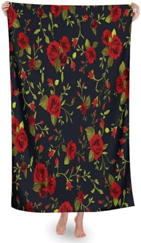 JZDACH Floral Roses Soft Bath Towel 31x51