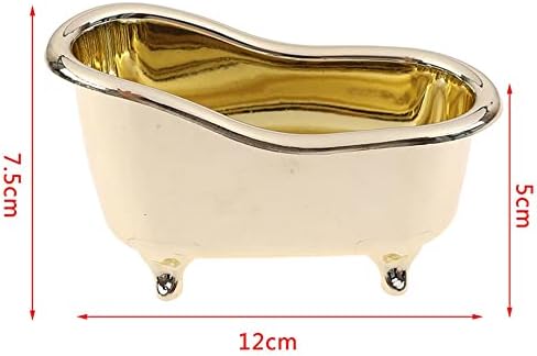Mini Bathtub Soap Dish with Gold Electroplated Finish