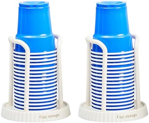 2-Pack Plastic Bathroom Cup Dispenser for 3-7 oz Cups