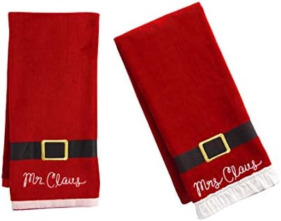 Christmas Towels Set of 2 with Santa Belt Design