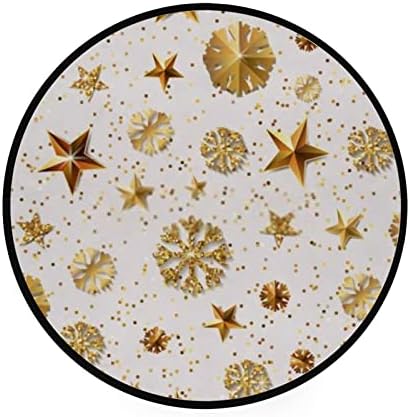 Vantaso 4ft Round Christmas Rug for Kids Playrooms and Living Rooms
