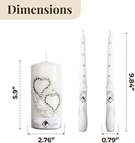 VABA Wedding Unity Candle Set 6 Pillar 10 Taper