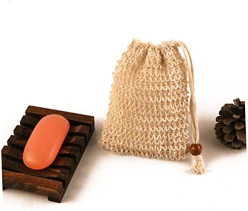 FONDOTIN Linen Bubble Making Soap Bag with Wooden Holder
