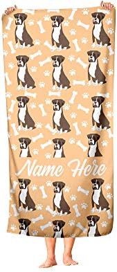Personalized Boxer Face Towels for Beach and Bath