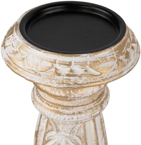 Northlight Brushed Gold Wooden Candle Holder Set of 3
