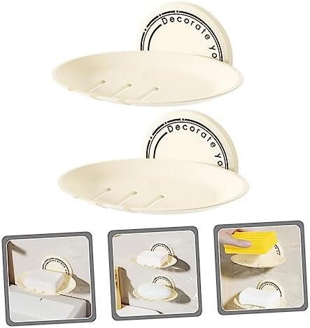 ABOOFAN Nail-Free Soap Holder Wall Mountable Drainage Pad