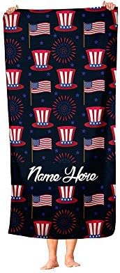 Personalized Corner Extra Large Patriotic Uncle Sam July 4th Towel