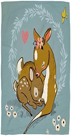 Hapuxt Cute Deer Hand Bath Towel 30x15inch 1
