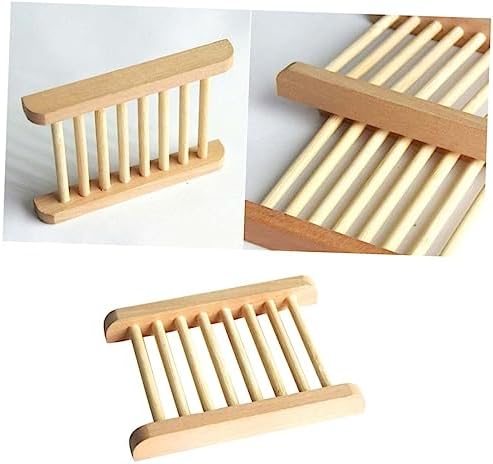 2pcs Natural Wood Soap Tray Holder for Home Bathroom Kitchen