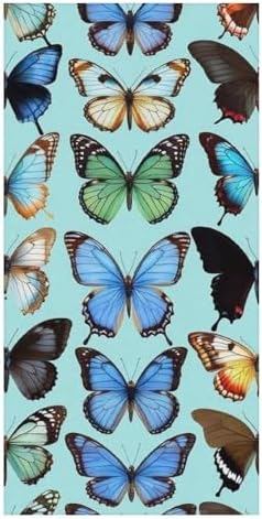 4SEE Plus Size Beach Towel - Gothic Black Butterflies Design