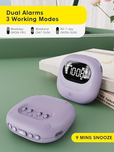ROCAM Vibrating Alarm Clock with 3 Modes and Week Display