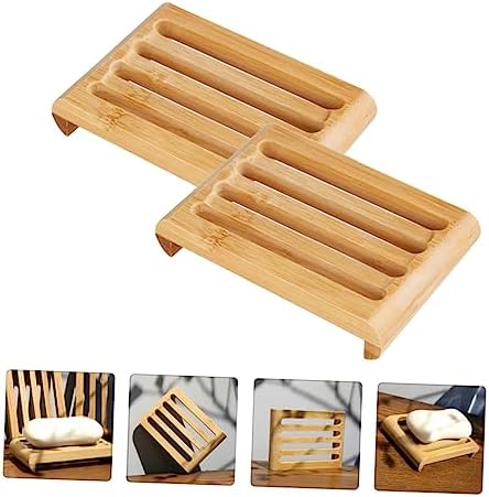 2pcs LIFKICH Soap Dish with Drain for Bathroom