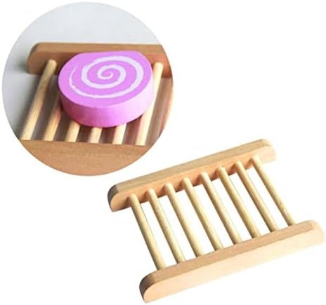 2pcs Natural Wood Soap Tray Holder for Home Bathroom Kitchen