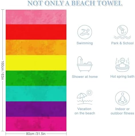 4SEE Beach Towel with Pride Flag Design