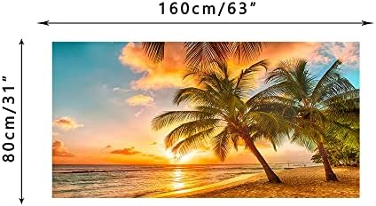 Ocean Beach Towels Large Plush Microfiber Pool Towel with Sunset Design
