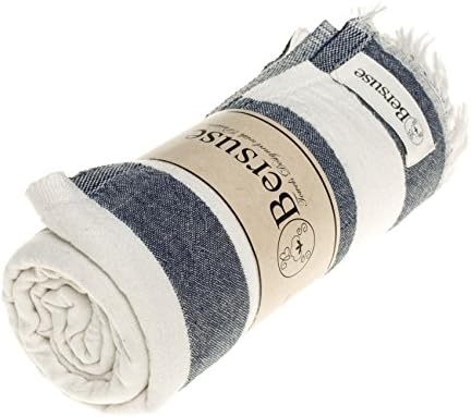 Bersuse Dark Blue Turkish Towel Set of 3
